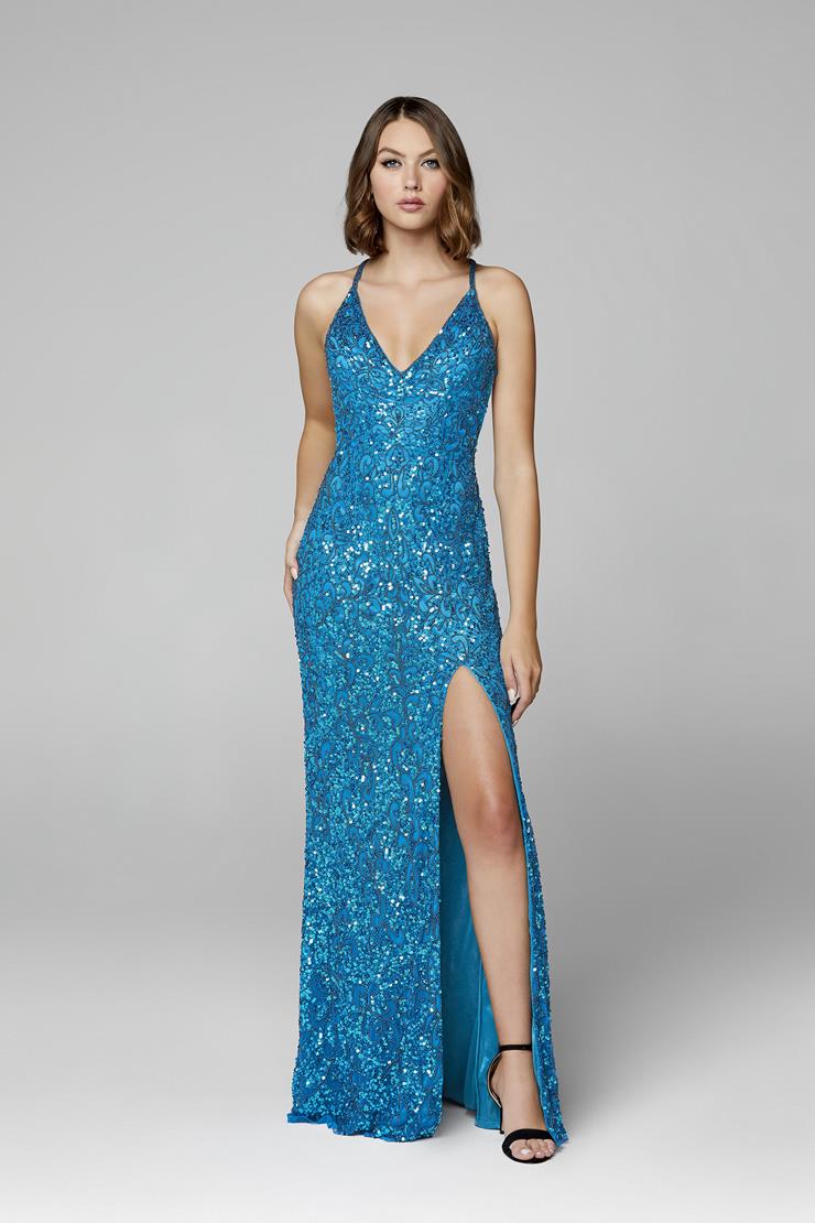 primavera blue sequin dress Primavera Couture 3955 Prom Dress - Red