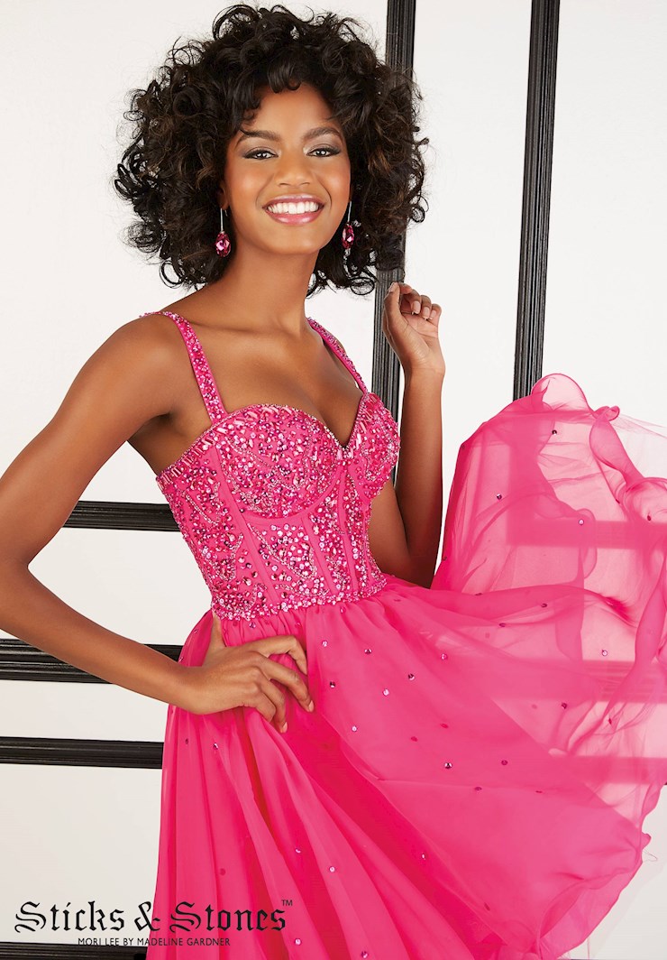 mori lee hot pink dress Mori Lee 48037