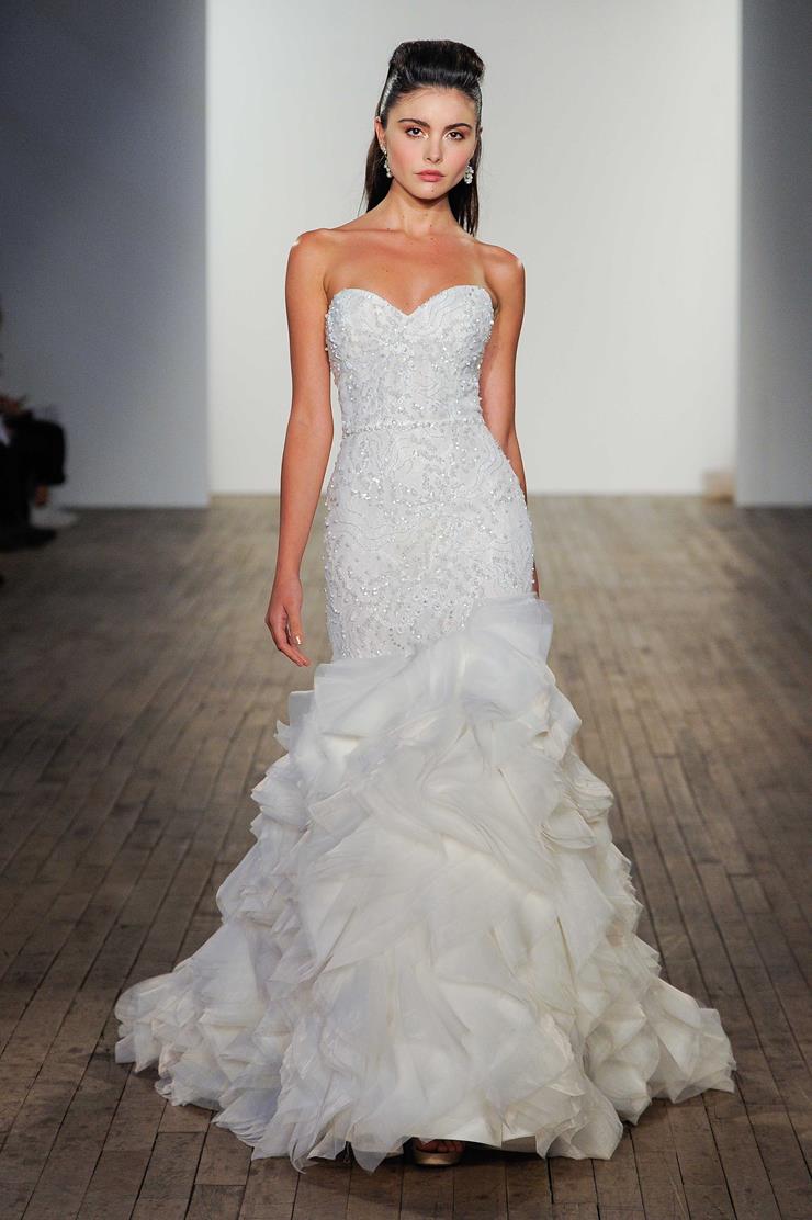 lazaro fit and flare wedding dress Lazaro Bridal Dresses