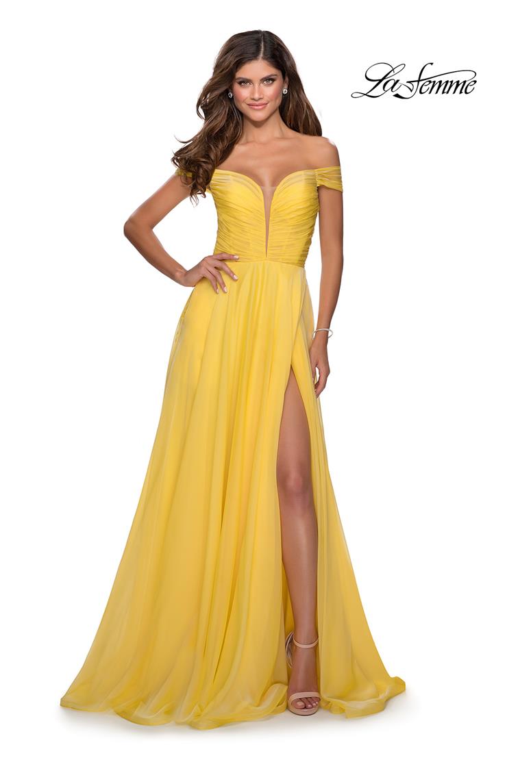 sachin and babi light blue dress La Femme 28462 Dress