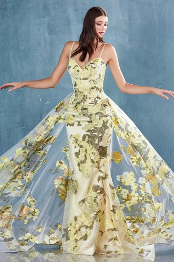 Andrea & Leo Couture A0770  Elegant Floral A-line Prom Gown #3 vertical thumbnail