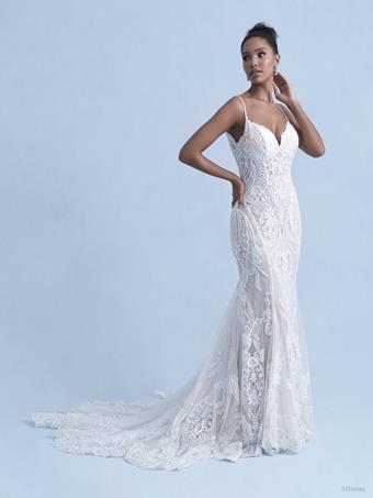 Disney Fairy Tale Weddings Style #D288  Tiana - Spaghetti Strap V-neck Sheath Wedding Dress covered in Beaded Lace and Sequins #0 default vertical thumbnail