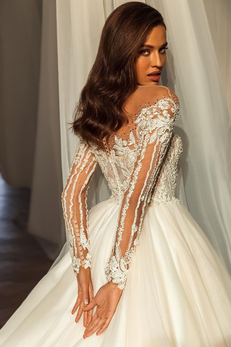 knee length dresses for ladies Gabriella Embroidered Lace Wedding Gown – AHZURI main image 0