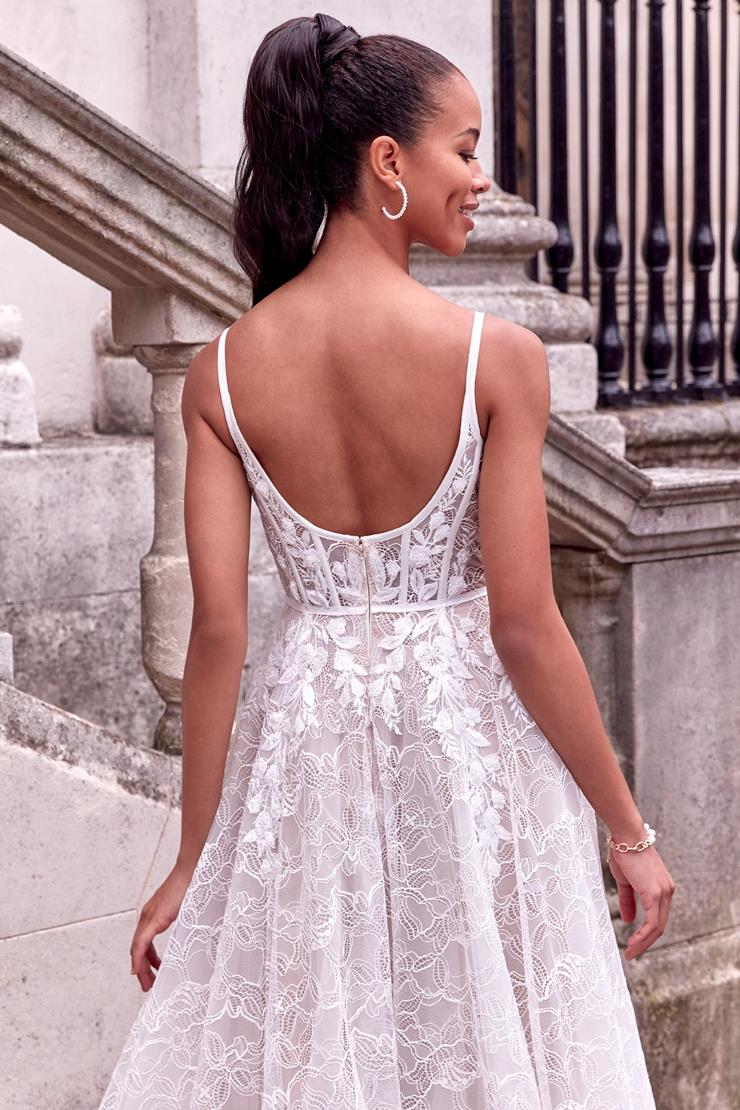 justin alexander short dress CHER: Lace Mini Dress with Sabrina Neckline and Puff Sleeves