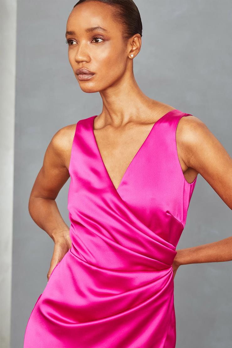 h&m pink satin wrap dress H&M Wrap Dress S (4-6) New