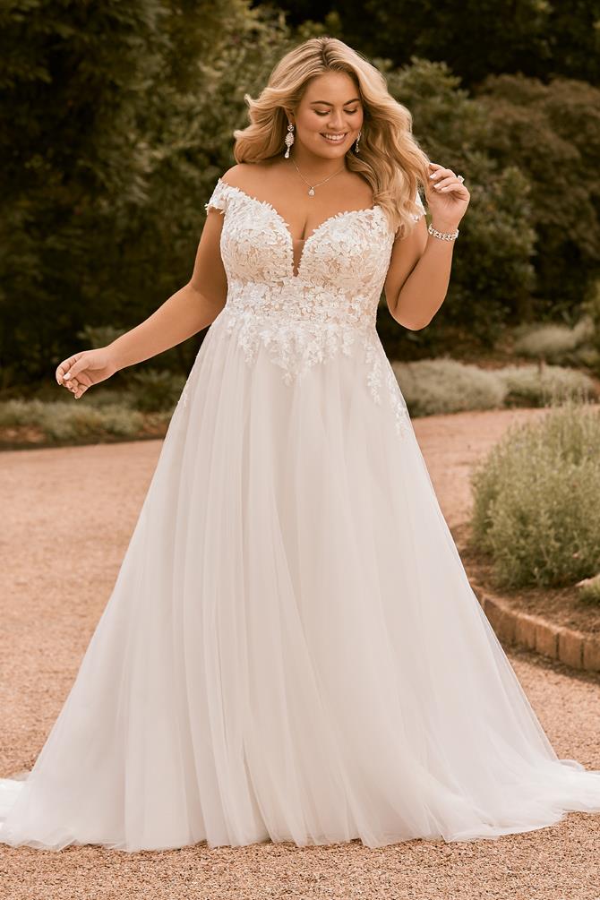 Off the Shoulder A-Line Wedding Dress | Sophia Tolli Bloom Y22174FI