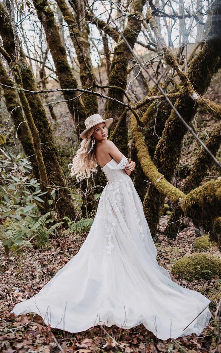 stella york boho dress V-neck Boho Fit and Flare Wedding Dress