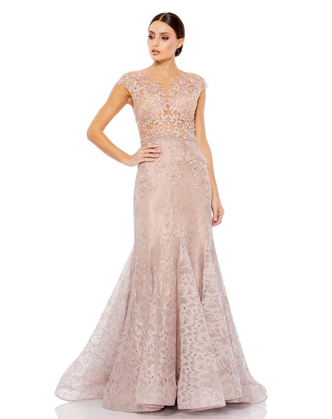 【Mac Duggal】ベージュの装飾付きシアースリーブAラインガウン $_57.PNG?set_id=880000500F