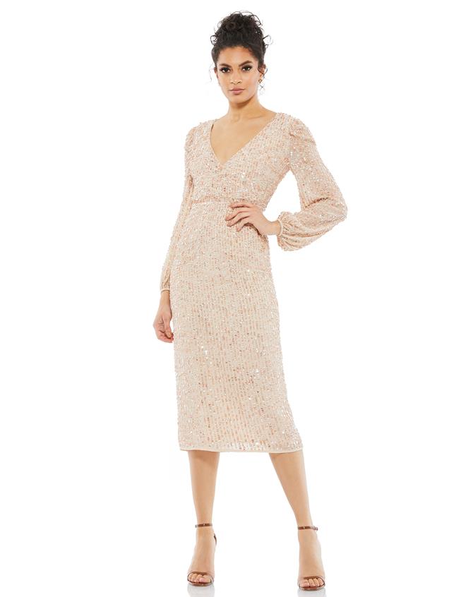 (US発)Mac Duggal  メタリックAラインガウン Mac Duggal 70260 Dress | NewYorkDress.com