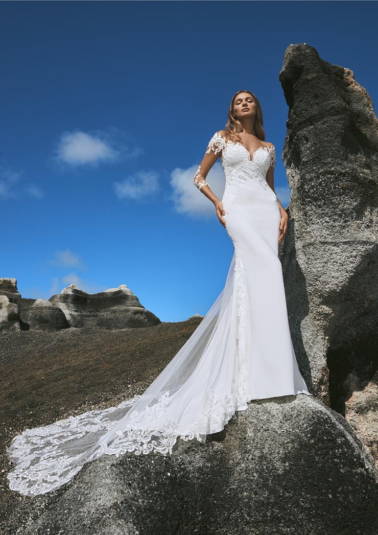 princess polly baby blue dress Pronovias Thor Wedding Dress