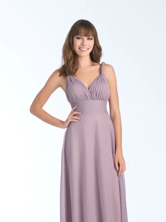 Allure Bridals 1568 Pleated V-Neck A-Line Chiffon Gown #1 vertical thumbnail