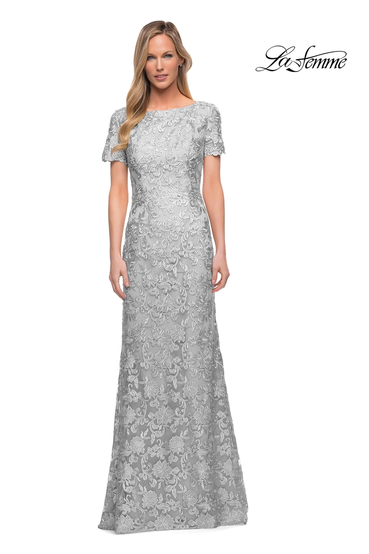 knee length dresses for ladies Sparkly Silver Mother of The Bride Dress Sequins A-Line Long Sleeves Mother of The Bride Dress main image 0