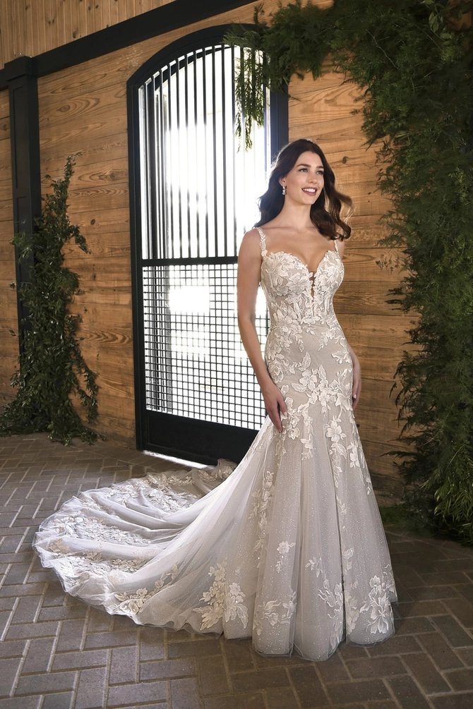 essense of australia fit and flare wedding dress Essense of Australia D3919