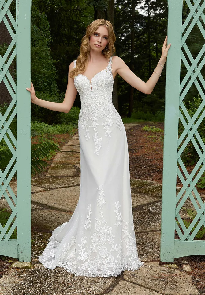 slim fit dress slacks Polina Ivanova Atelier | Verona in Chantilly lace main image 0