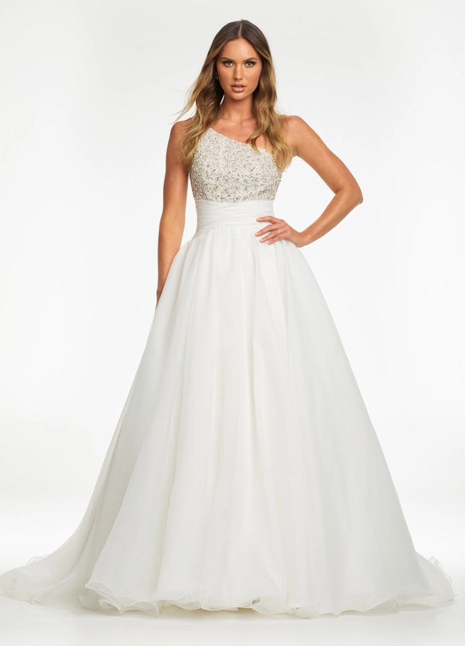 Ashley Lauren ワンショルダー シークイン コンテストドレス 白 Ashley Lauren - 11127 | One Enchanted Evening