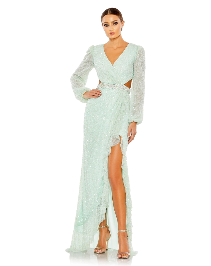 green tulle formal dress Sage Green Tulle Cottagecore Dress Puffy Sleeves