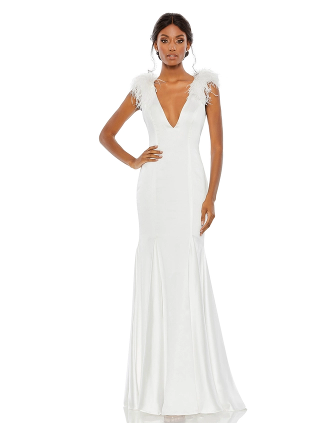 (US発)Mac Duggal スパンコール Vネック シースガウン Mac Duggal - 67842 | Occasions by Miosa