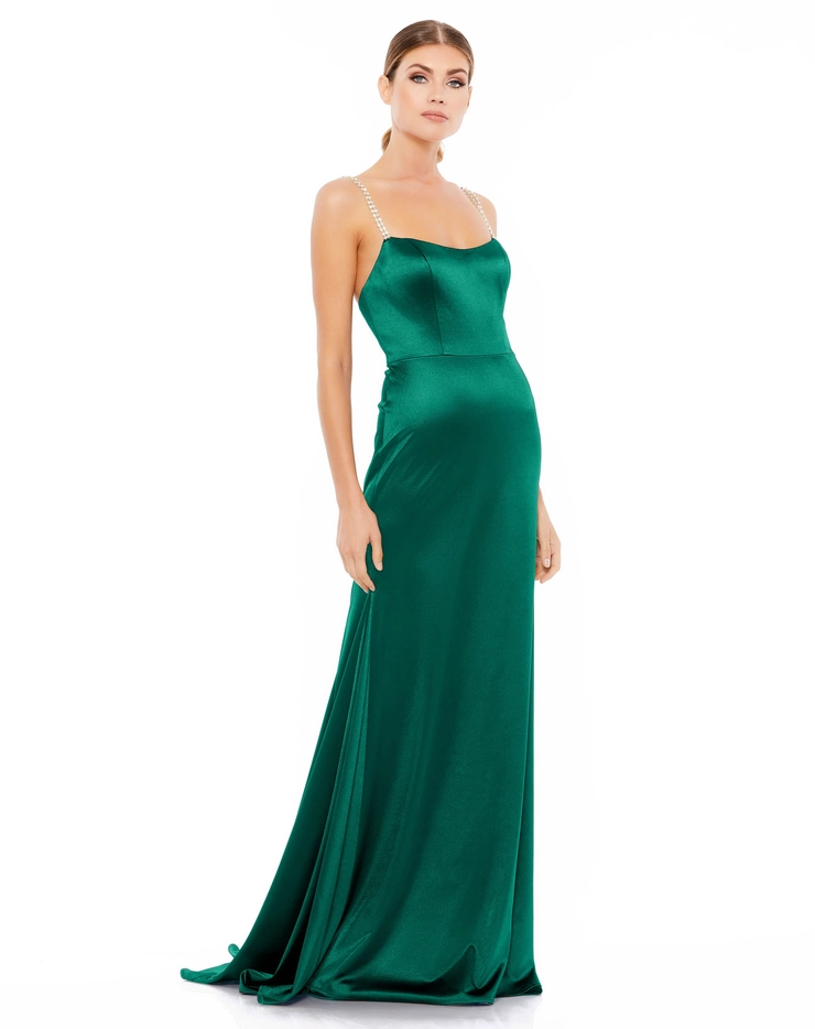 【Ieena for [MAC DUGGAL]】ハイネックラッフルメタリックガウン Mac Duggal Women's Ieena Heat Pleated Tiered Ruffle Metallic
