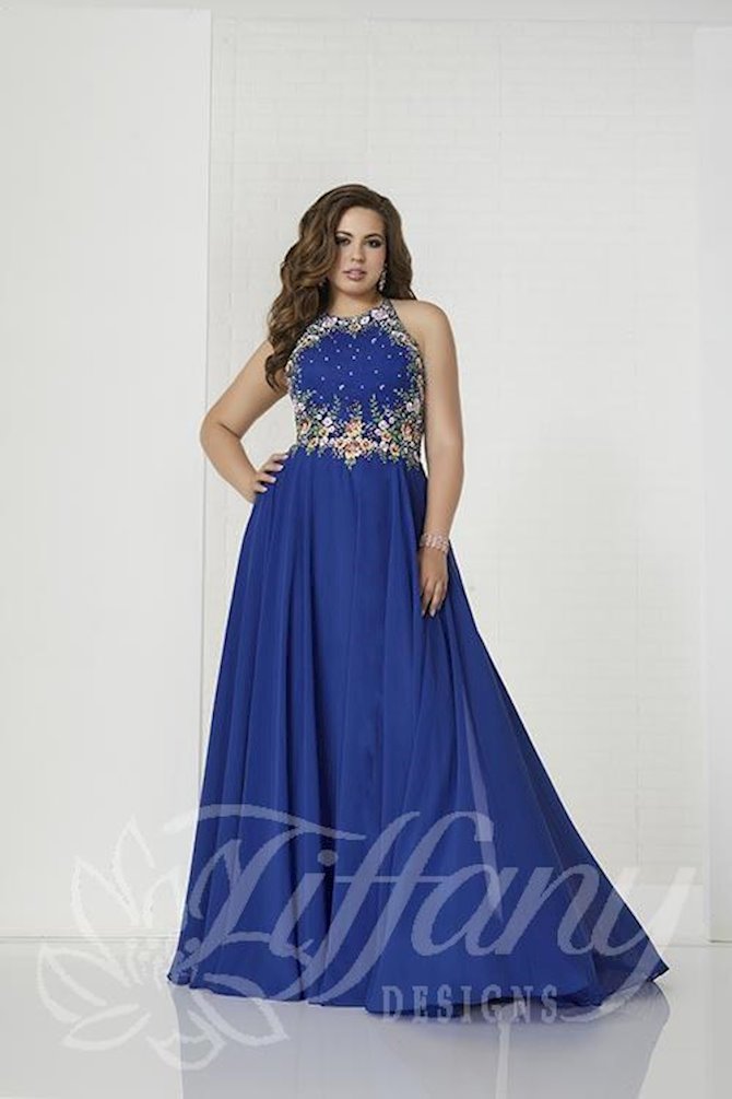 green emerald velvet dress Betsy & Adam Plus Size V-Neck Foil Mesh A-Line Dress - Navy/Gold main image 1