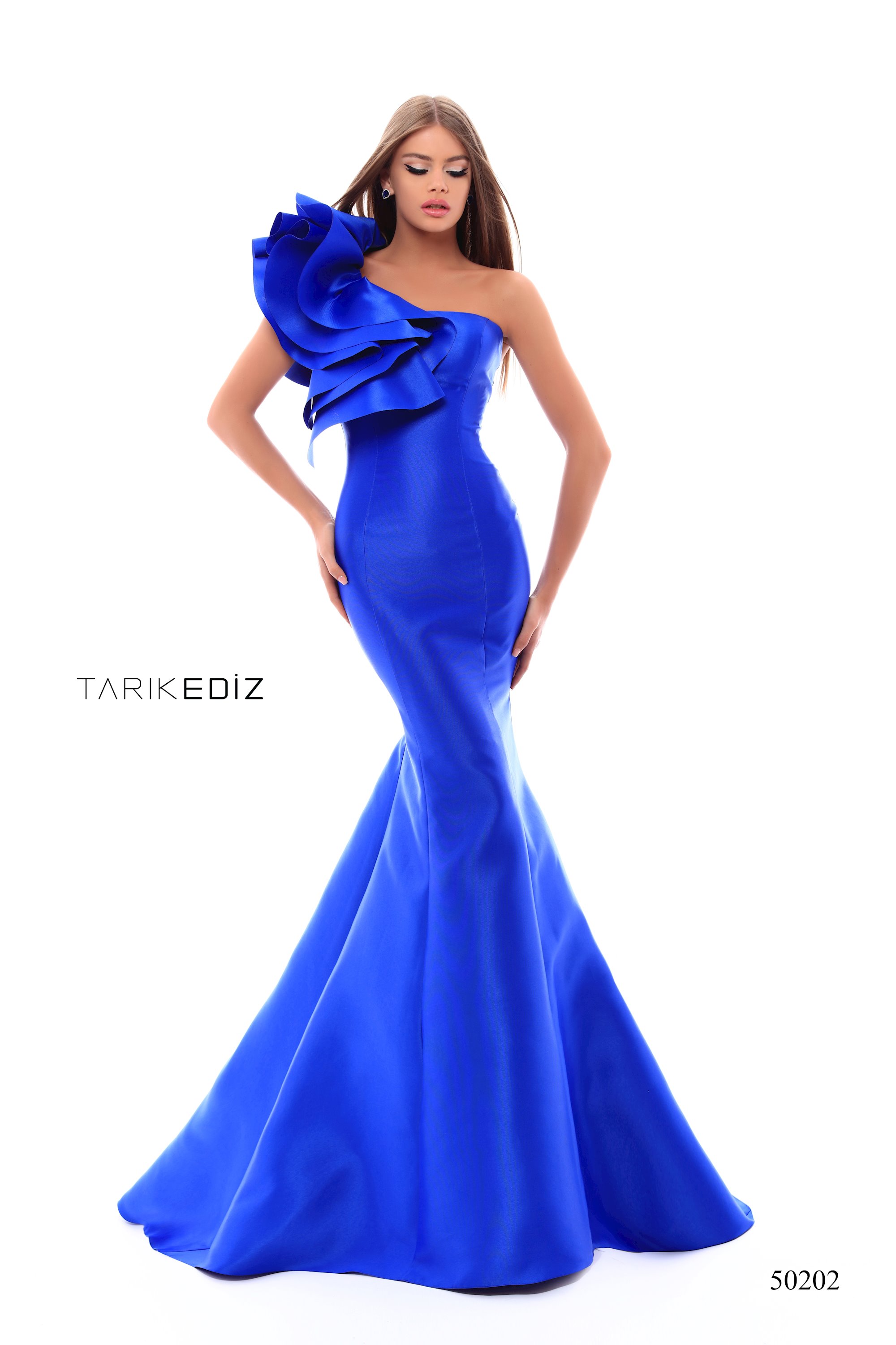 tarik ediz royal blue dress