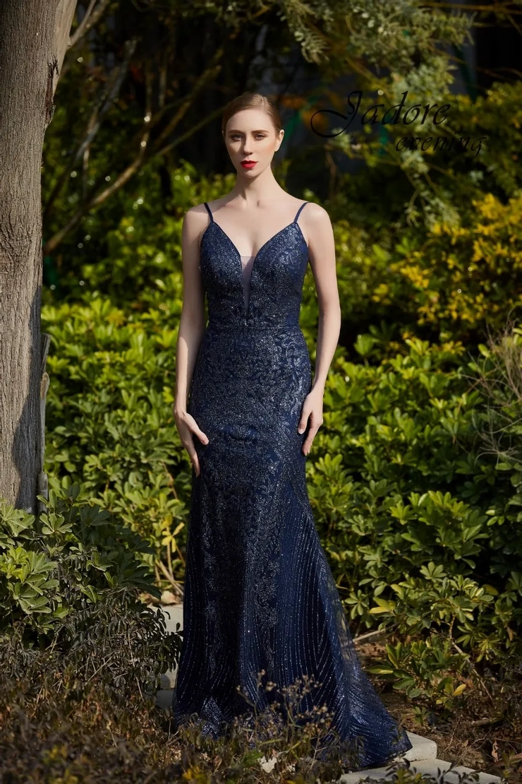 horizon blue david's bridal dress Jadore - Blue One Shoulder Gown (Size 20)  Goldie's
