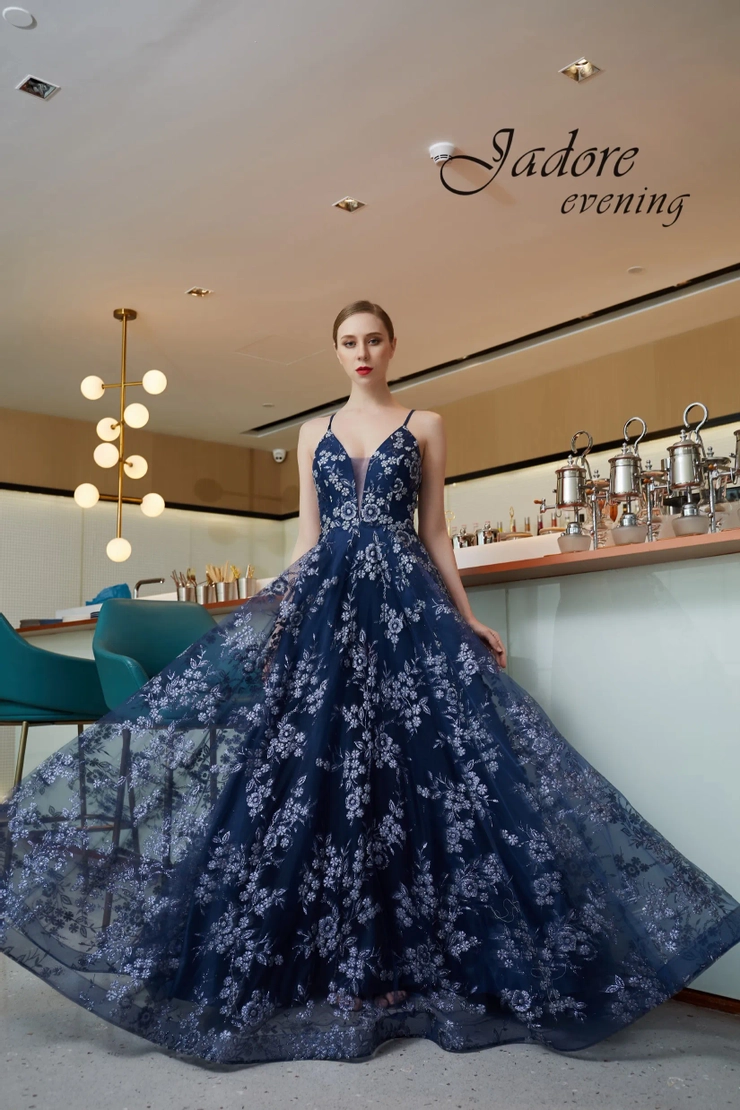 horizon blue david's bridal dress Jadore Dress JX4003