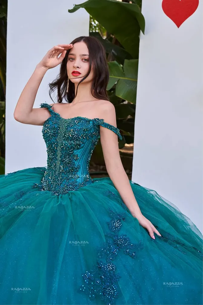 13-15号サイズ★PEACHY GIRL★プリントカラードレス Floral 2 Piece Quinceanera Dress by Ragazza D08-508 – ABC Fashion