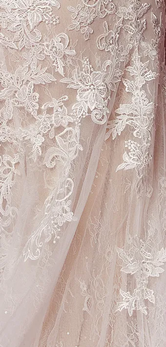 Nox Anabel H493  Mermaid Wedding Dress with V-neck Lace Appliques #9 vertical thumbnail