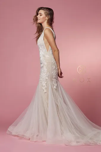 Nox Anabel JE917  Elegant Mermaid Wedding Dress with Plunging V-Neck #10 vertical thumbnail