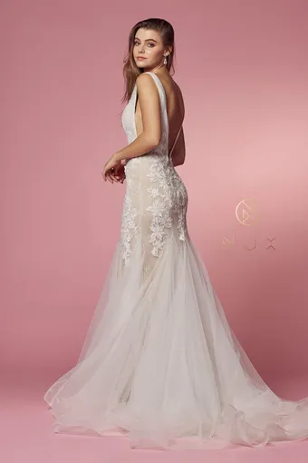 Nox Anabel JE917  Elegant Mermaid Wedding Dress with Plunging V-Neck #7 vertical thumbnail