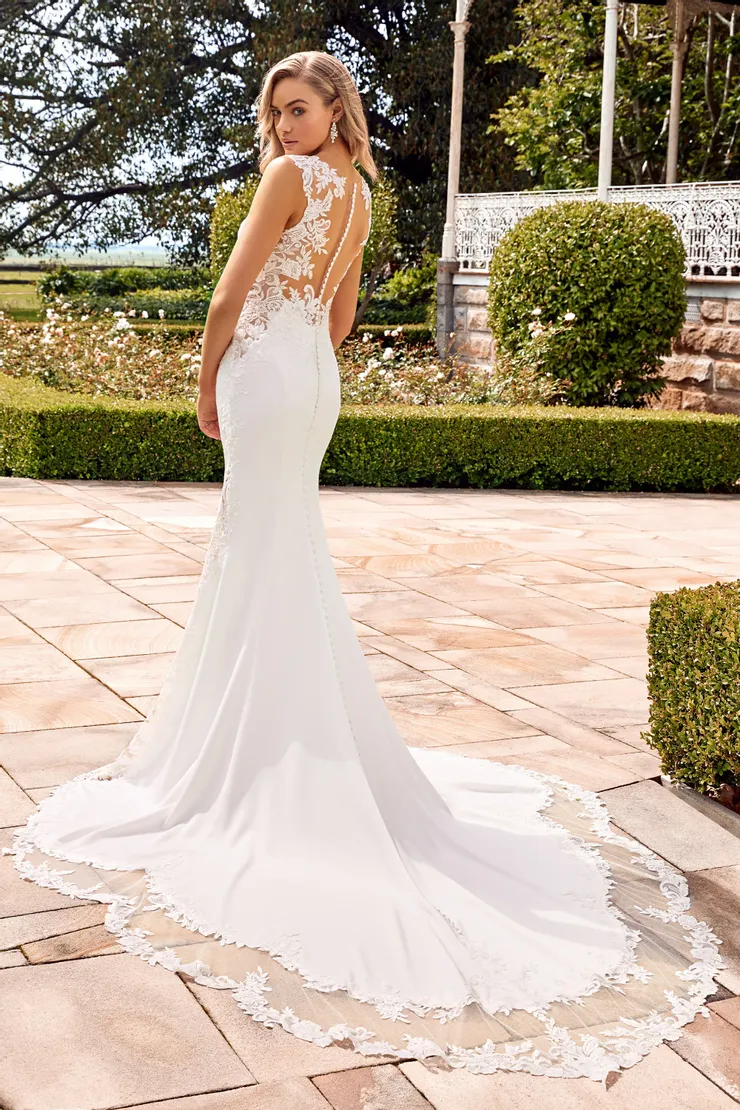 Unique Wedding Dress with Illusion Neckline Sophia Tolli