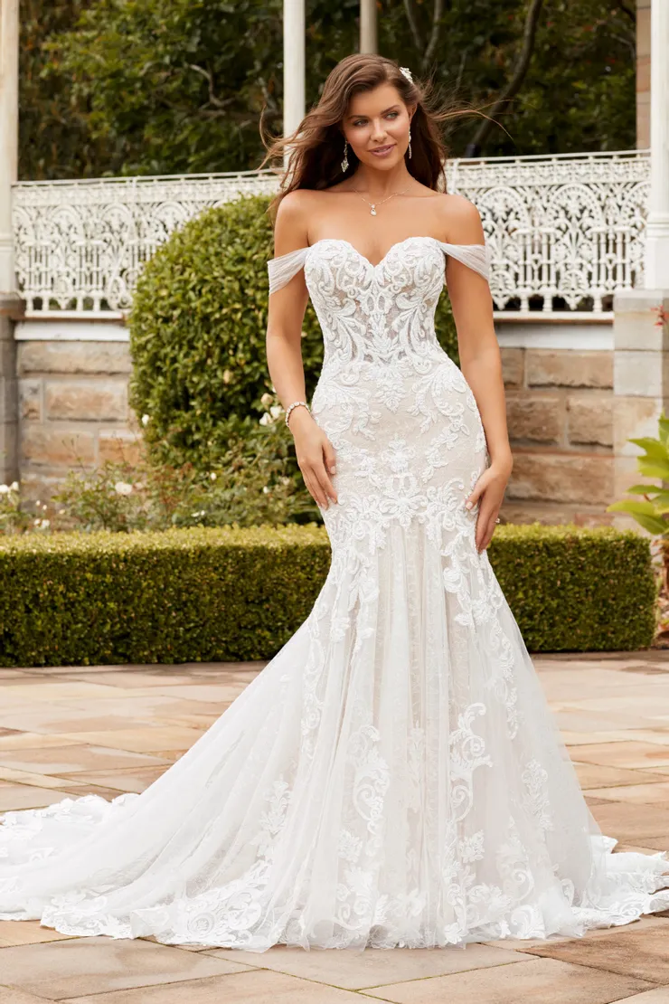 Ethereal Lace Wedding Dress with Off Shoulder Straps Harley #$0 default vertical picture