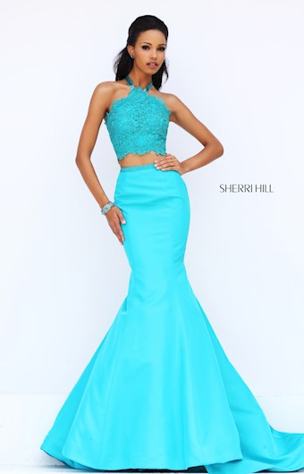 Sherri Hill 50419 #0 default Turquoise frontface vertical thumbnail