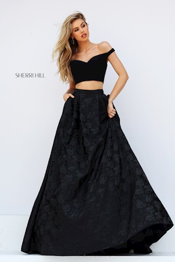 Sherri Hill 50572 #0 default Black/Black frontface vertical thumbnail