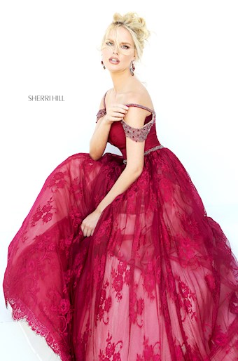 Sherri Hill 50595 #1 Burgundy vertical thumbnail