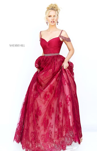 Sherri Hill 50595 #8 Burgundy vertical thumbnail