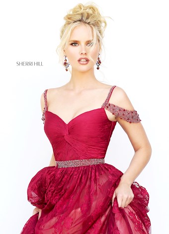 Sherri Hill 50595 #4 Burgundy vertical thumbnail