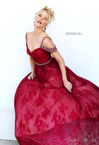 Sherri Hill 50595 #3 Burgundy vertical thumbnail