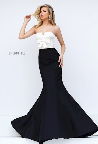 Sherri Hill 50601 #0 default Ivory/Black frontface vertical thumbnail