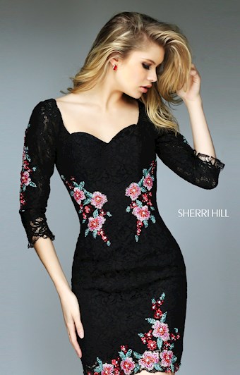 Sherri Hill 50605 #0 default Black/Multi frontface vertical thumbnail