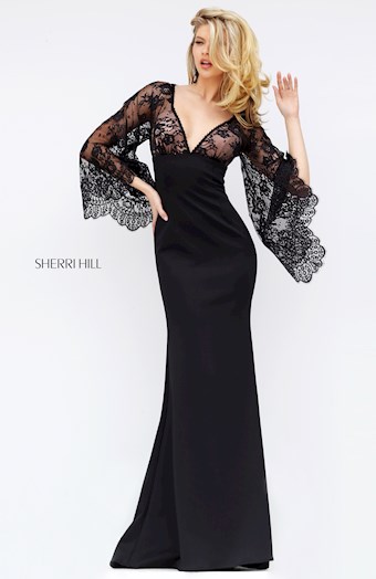 Sherri Hill 50610 #0 default Black frontface vertical thumbnail