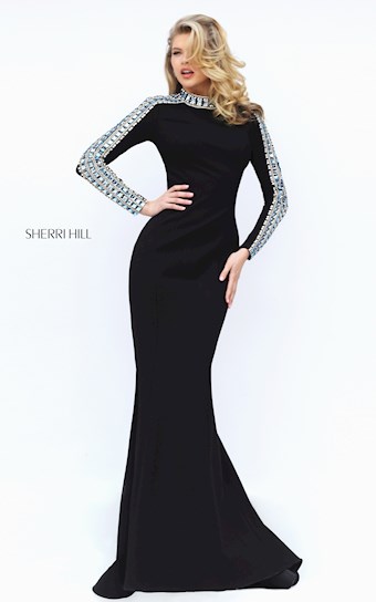 Sherri Hill 50611 #0 default Black frontface vertical thumbnail