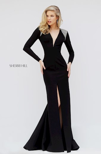 Sherri Hill 50618 #0 default Black/Silver frontface vertical thumbnail