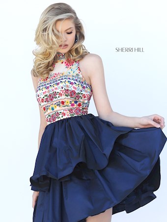 Sherri Hill 50638 #0 default Navy/Multi frontface vertical thumbnail