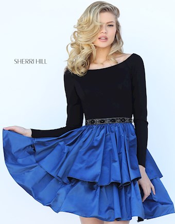 Sherri Hill 50641 #0 default Black/Royal frontface vertical thumbnail