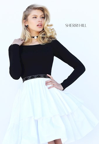 Sherri Hill 50641 #5 Black/Ivory vertical thumbnail