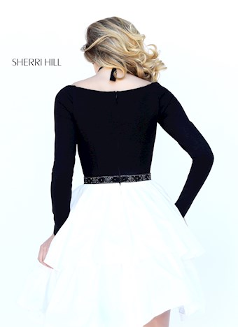 Sherri Hill 50641 #7 Black/Ivory vertical thumbnail