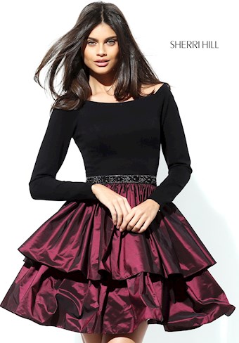 Sherri Hill 50641 #3 Black/Wine vertical thumbnail