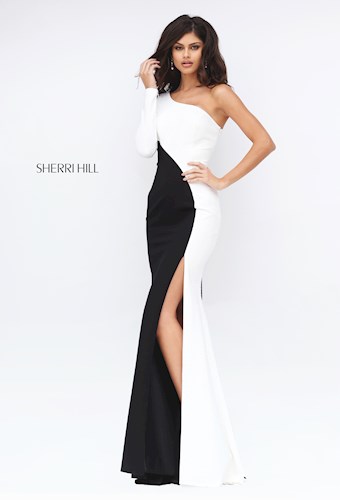 Sherri Hill 50648 #0 default Ivory/Black frontface vertical thumbnail