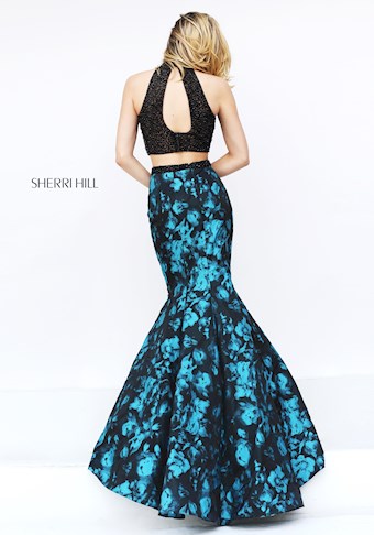 Sherri Hill 50674 #1 Black/Aqua vertical thumbnail